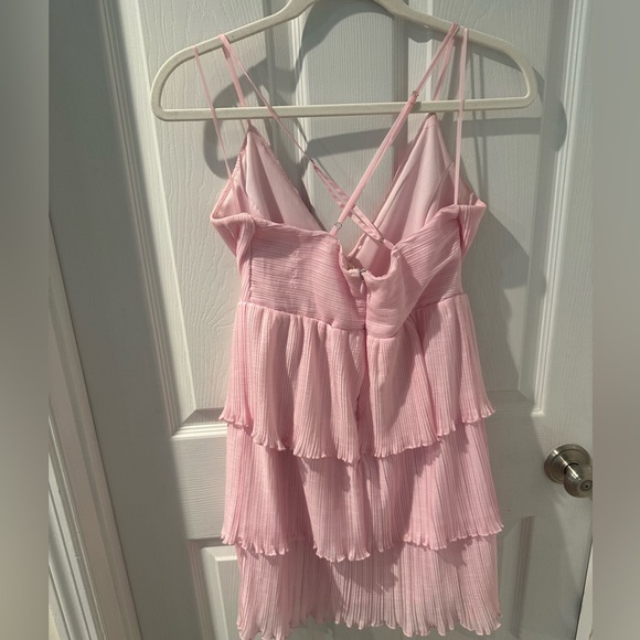 Altar'd State Light Pink Tiered Dress Size Small - Picture 2 of 2